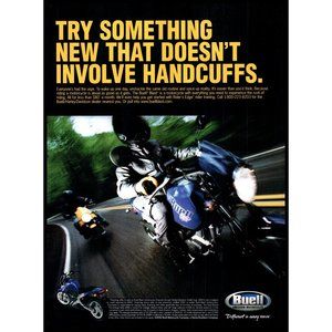 2002 Buell Motorcycles Sport Bike Vintage Wall Art Curvy Road Drive Wall Art